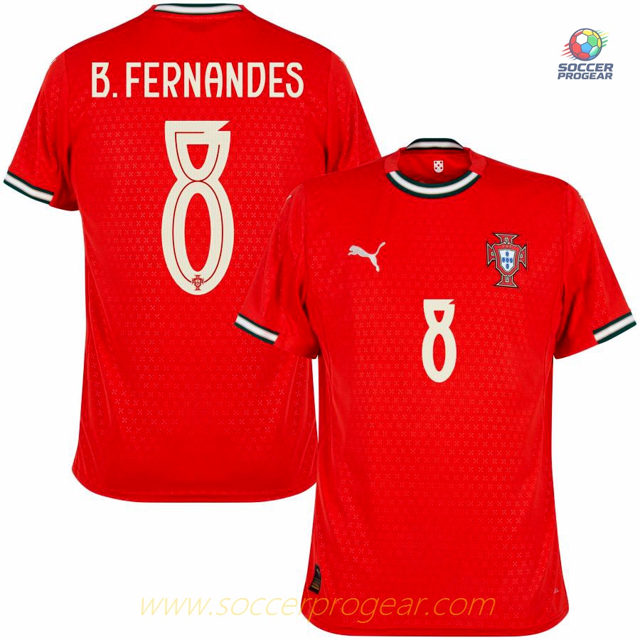Portugal Home Football Soccer Shirt 2025 Collection 2026 B. Fernandes
