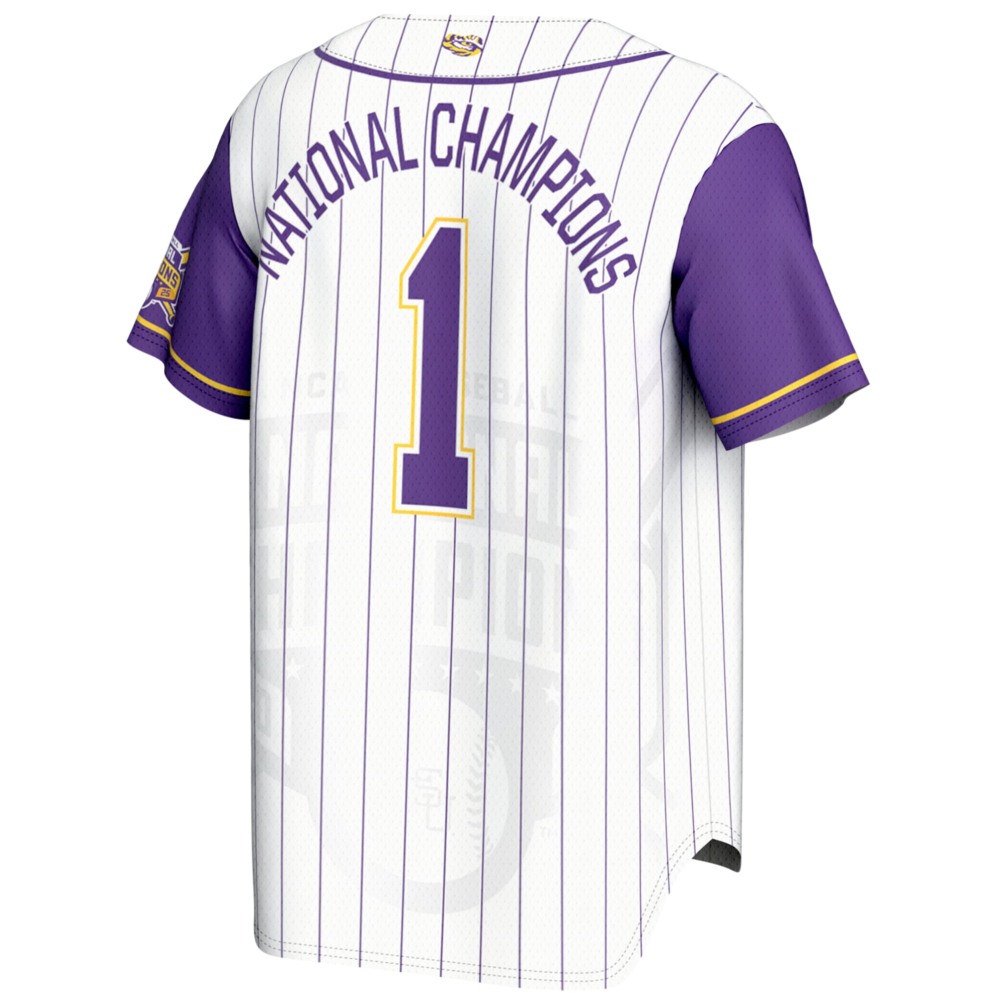 #1 LSU Tigers GameDay Greats Unisex 2025 NCAA Baseball Men's College World Series Champions Lightweight Baseball Jersey - White