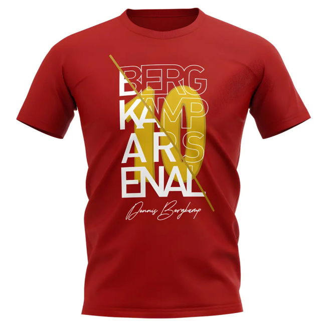 Dennis Bergkamp Arsenal Graphic Signature T-Shirt (Red)