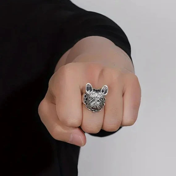 Cool French Bulldog Open Adjustable Ring Party Jewelry