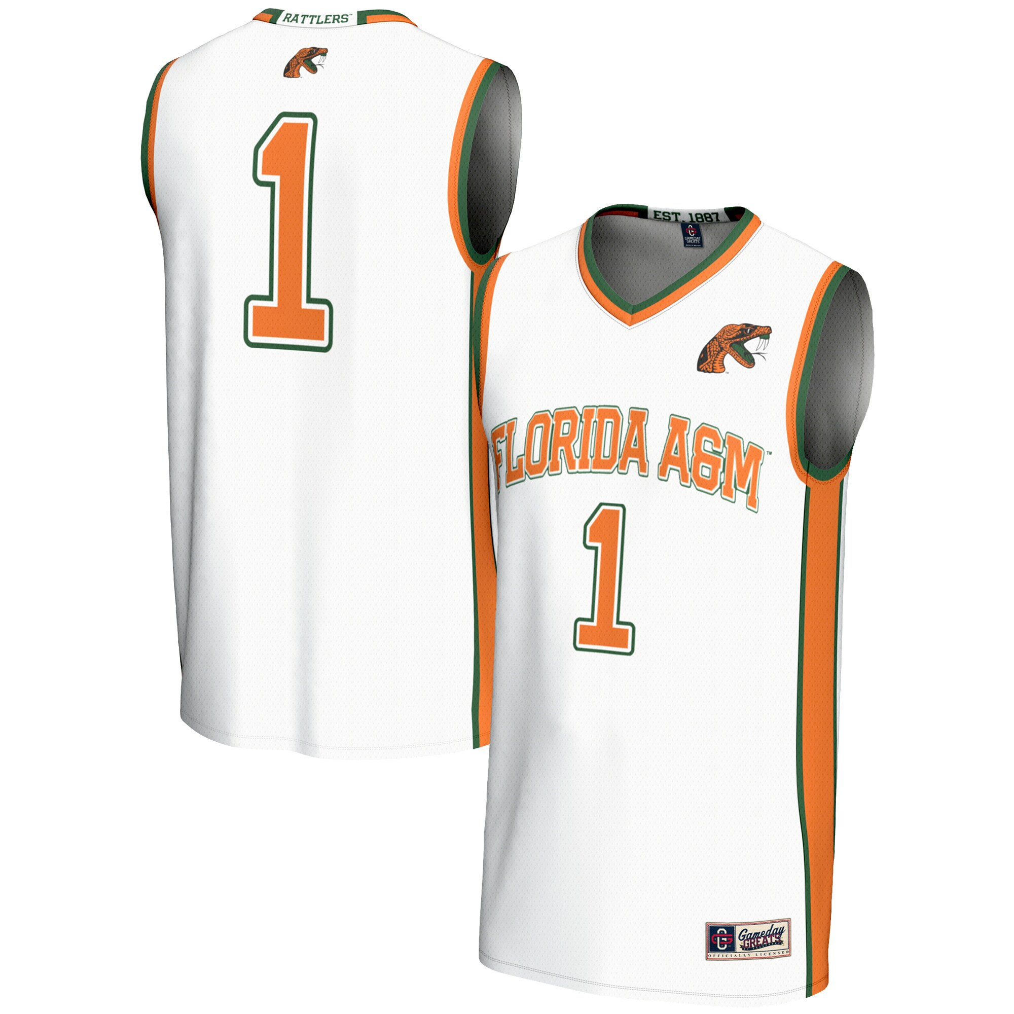 [DDG] Florida A&M Rattlers GameDay Greats Unisex Lightweight Basketball Jersey - White