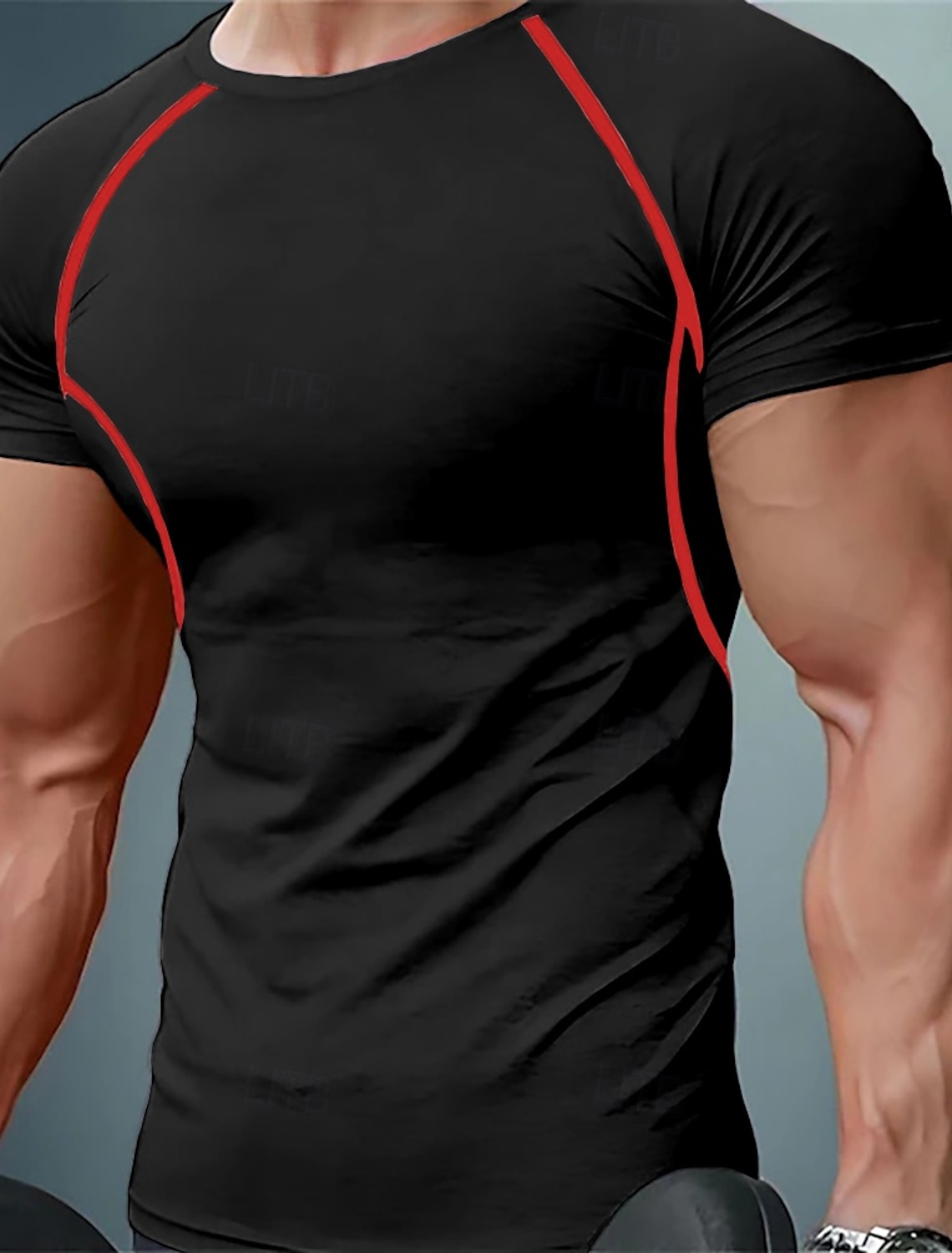 Men's T Shirt Muscle Moisture Wicking Shirts Short Sleeve Crew Neck