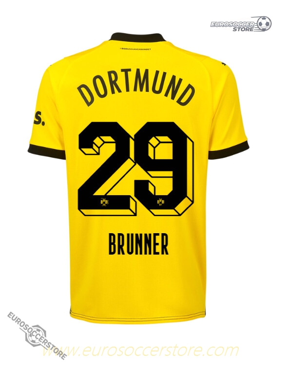 Brunner's Borussia Dortmund 29th Home Football Jersey for the 23-24 Season