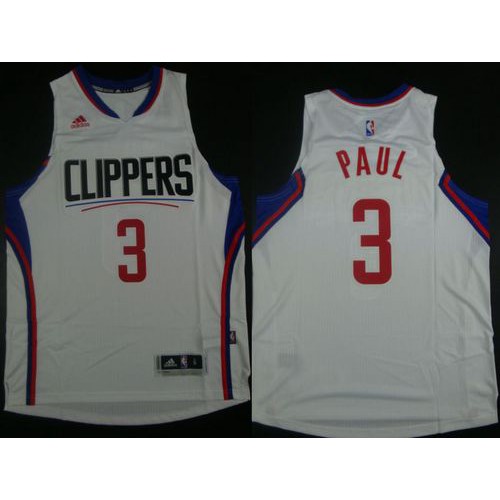 White Chris Paul #3 Clippers Jersey - Material Basketball Jersey