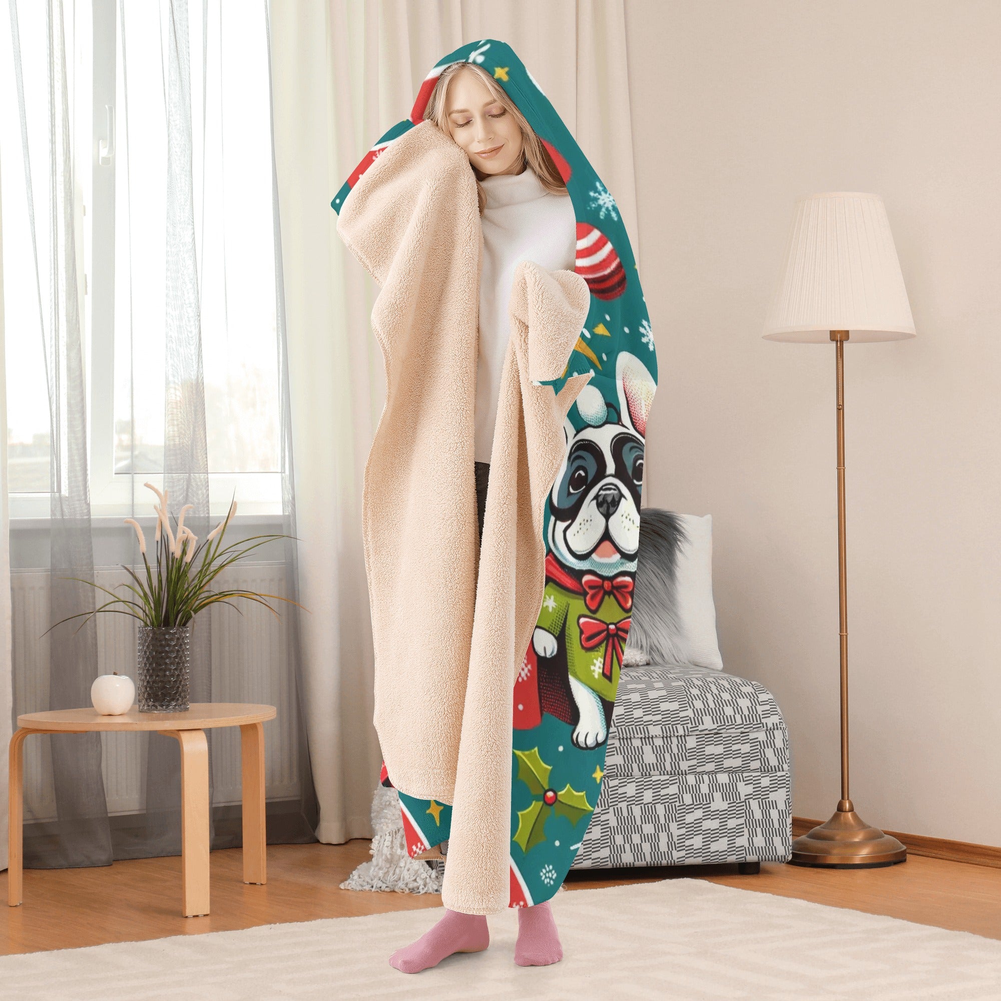 Minimal-Aesthetic Teddy - Hooded Blanket for Casual Outings Durable