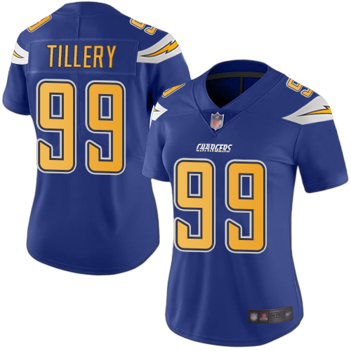 Authentic NFL A C Chargers #99 Jerry Tillery Blue Limited Jersey