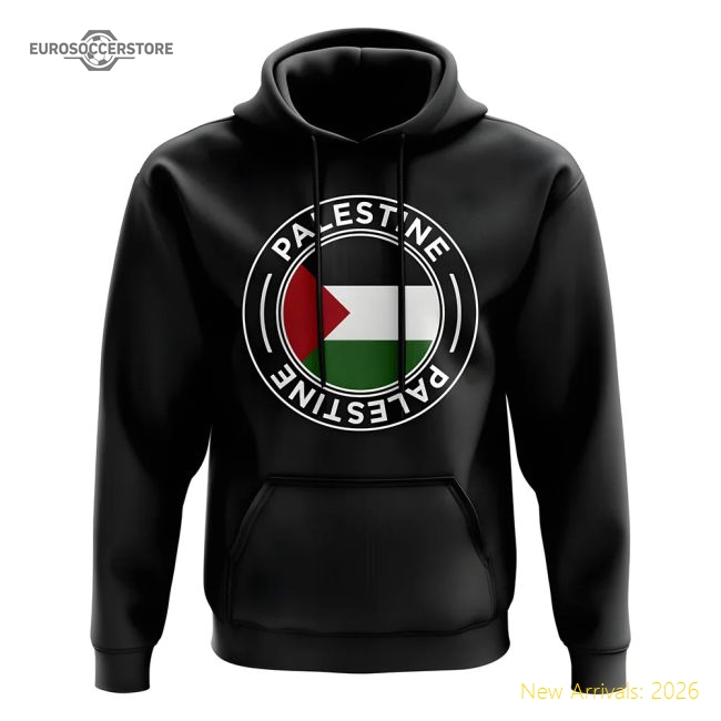 Premium-grade Palestine Football Badge Hoodie (black) - Premium Collection