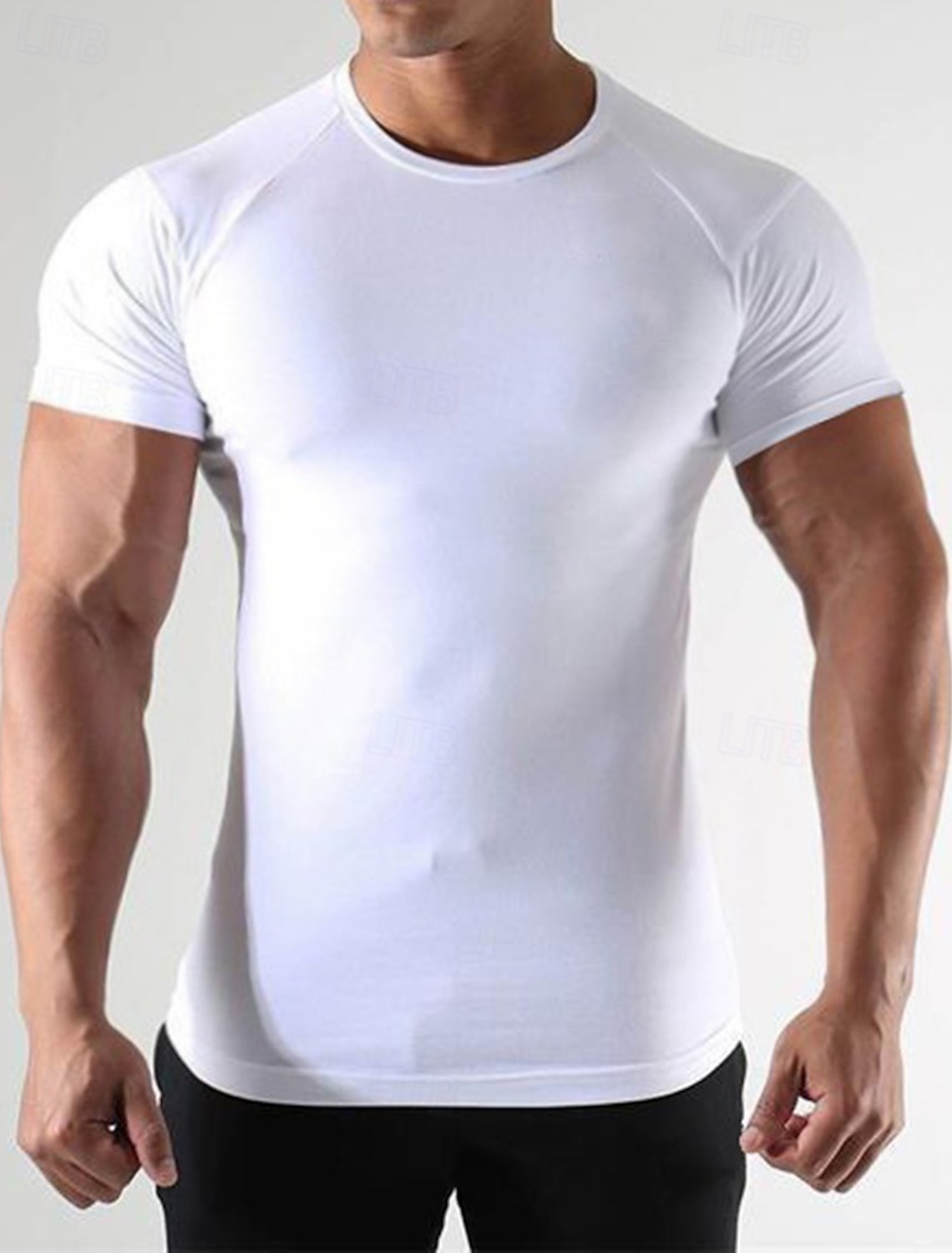 Men's Solid Colored Running T-Shirt Compression Shirt Running Shirt Summer Spring Fall Short Sleeve Quick Dry Compression Moisture Wicking Gym Workout Active Training Exercise Dark Grey Black White
