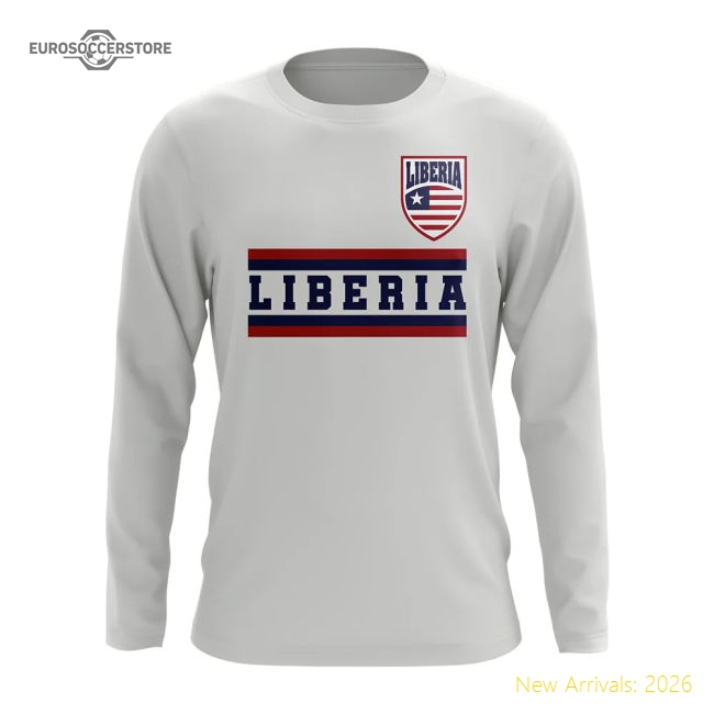Elite Liberia Core Football Country Long Sleeve T-shirt (white)