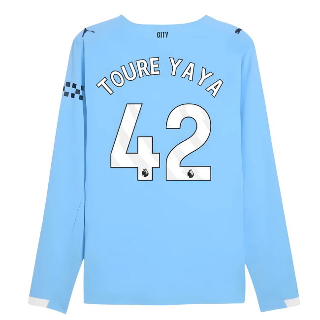 Man City Licensed 2025-2026 Man City Authentic Long Sleeve Home Shi...
