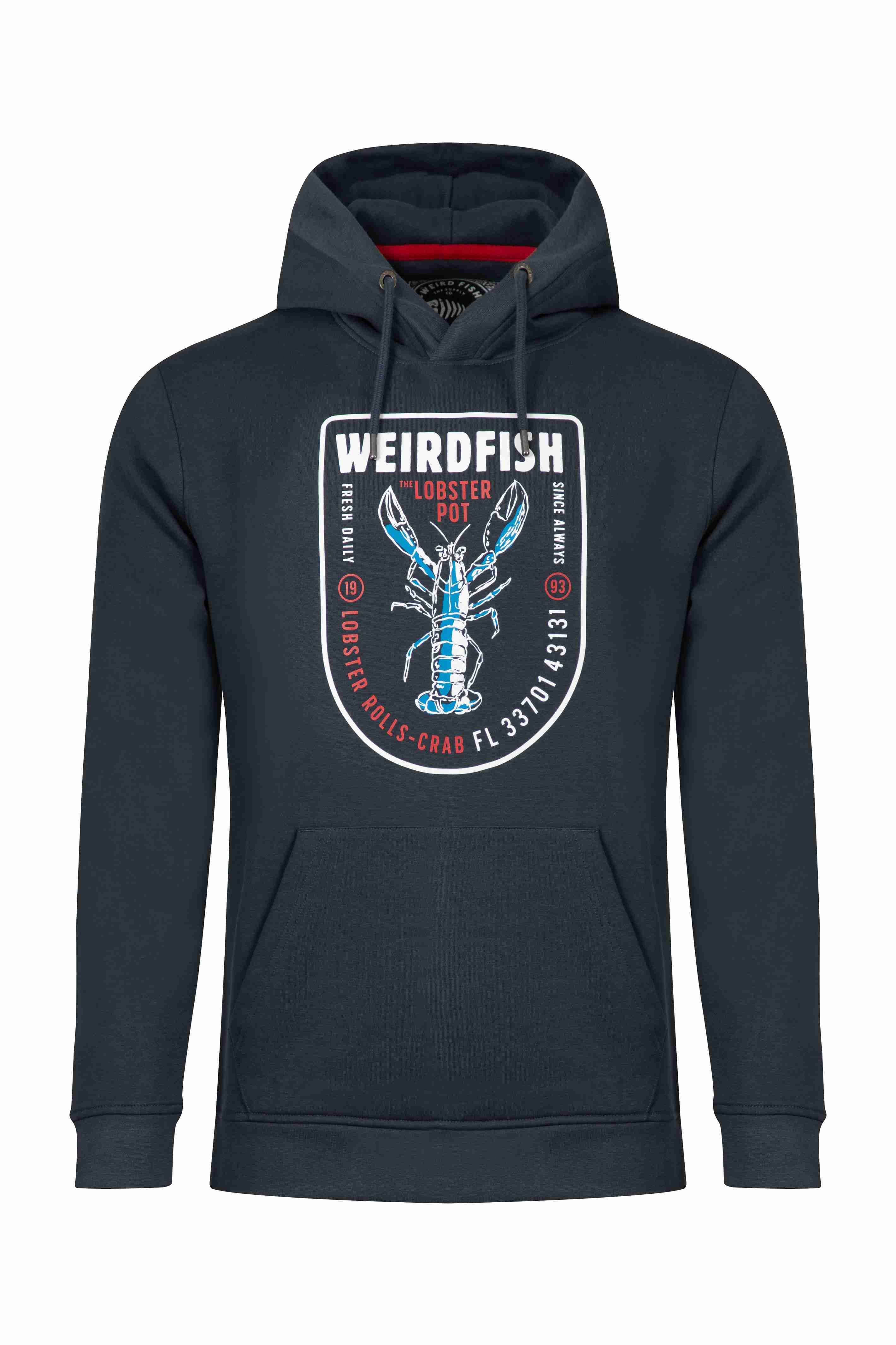 Mckay Front Print Hoodie Sweatshirt Navy
