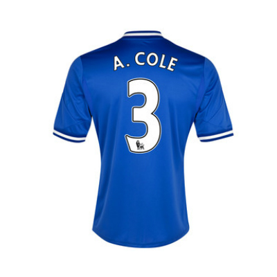 13-14 Chelsea 3 Cole Blue Home Soccer Jersey Shirt - Official Replica