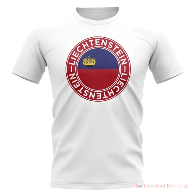 Liechtenstein Football Badge T-Shirt (White)