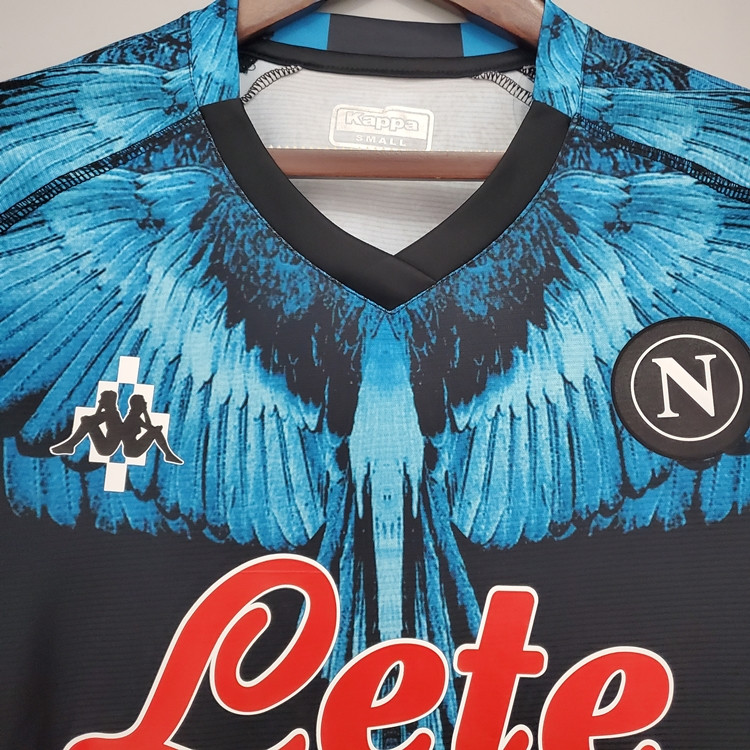 Official NAPOLI X MARCELO BURLON 2021 BLUE SOCCER JERSEY FOOTBALL