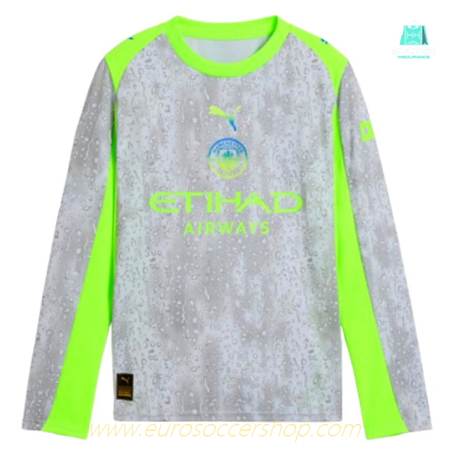2025-2026 Man City Long Sleeve Third Shirt (Kids) (De Bruyne 17)