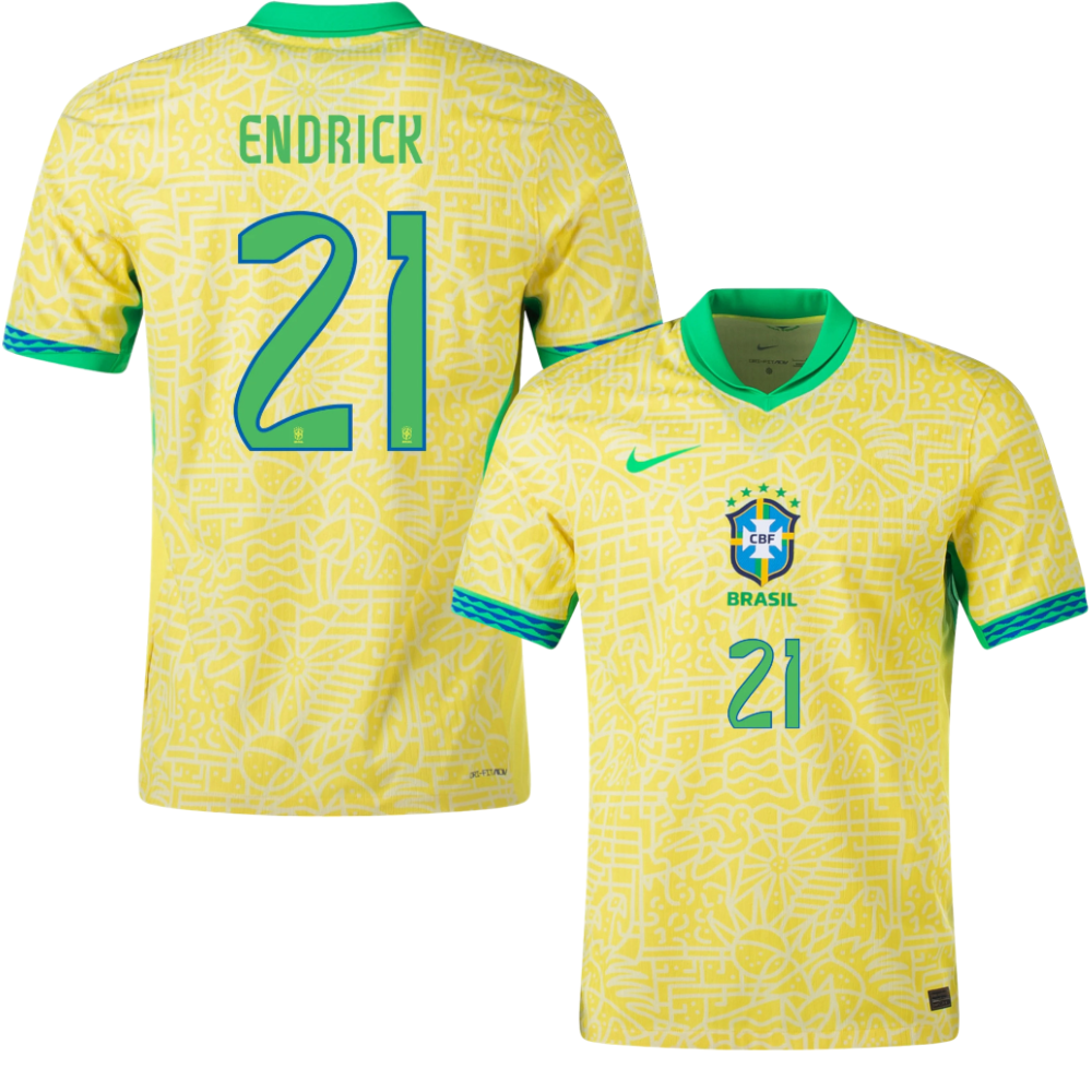 Brazil Home Soccer Shirt 2024-2025 Season Endrick