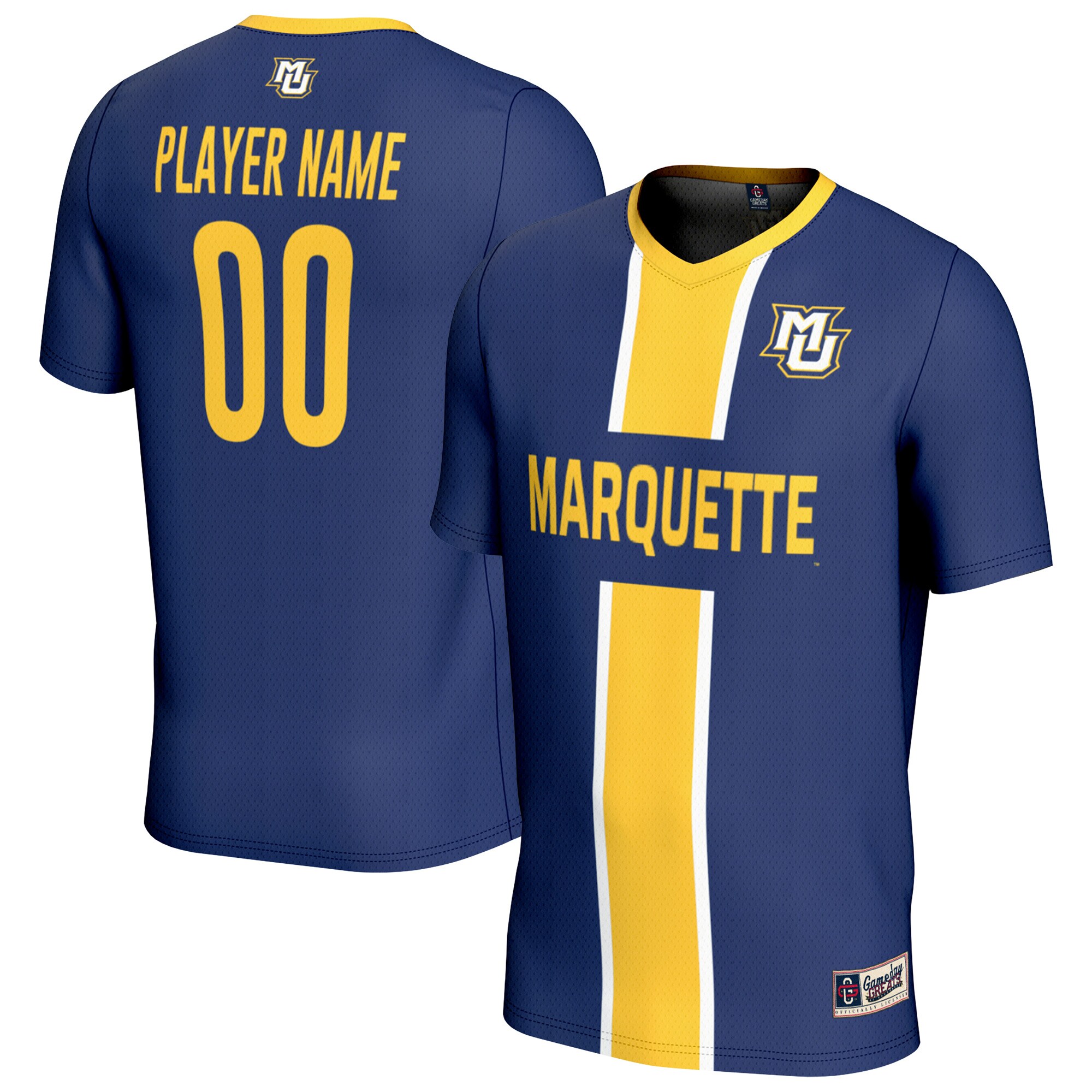 [SJH] Marquette Golden Eagles GameDay Greats Unisex NIL Pick-A-Player Soccer Jersey - Navy