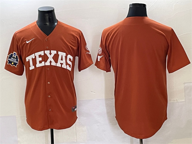 Men's Texas UT Orange 2025 team authorized World Series #2025 home