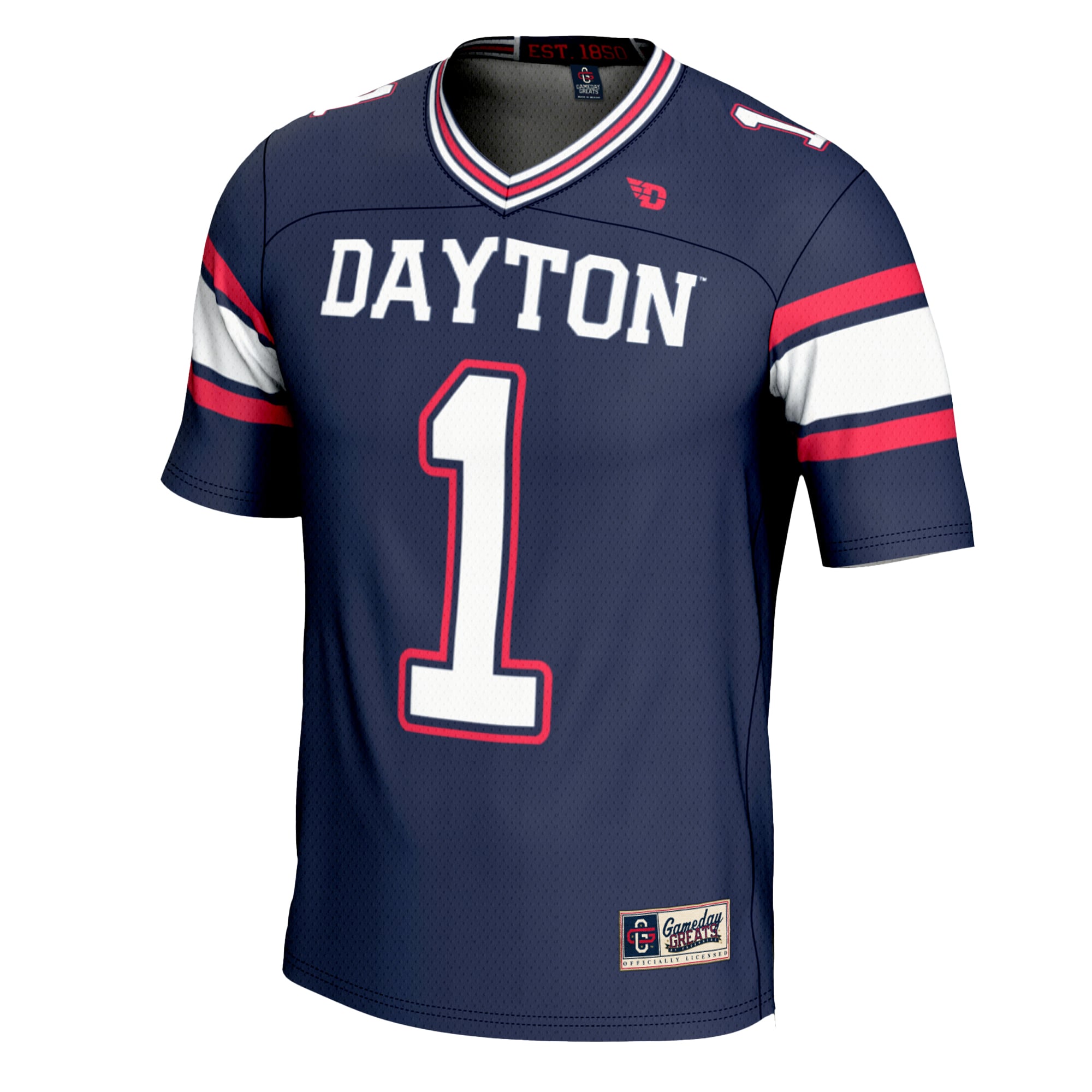 #1 Dayton Flyers GameDay Greats Football Jersey - C Navy