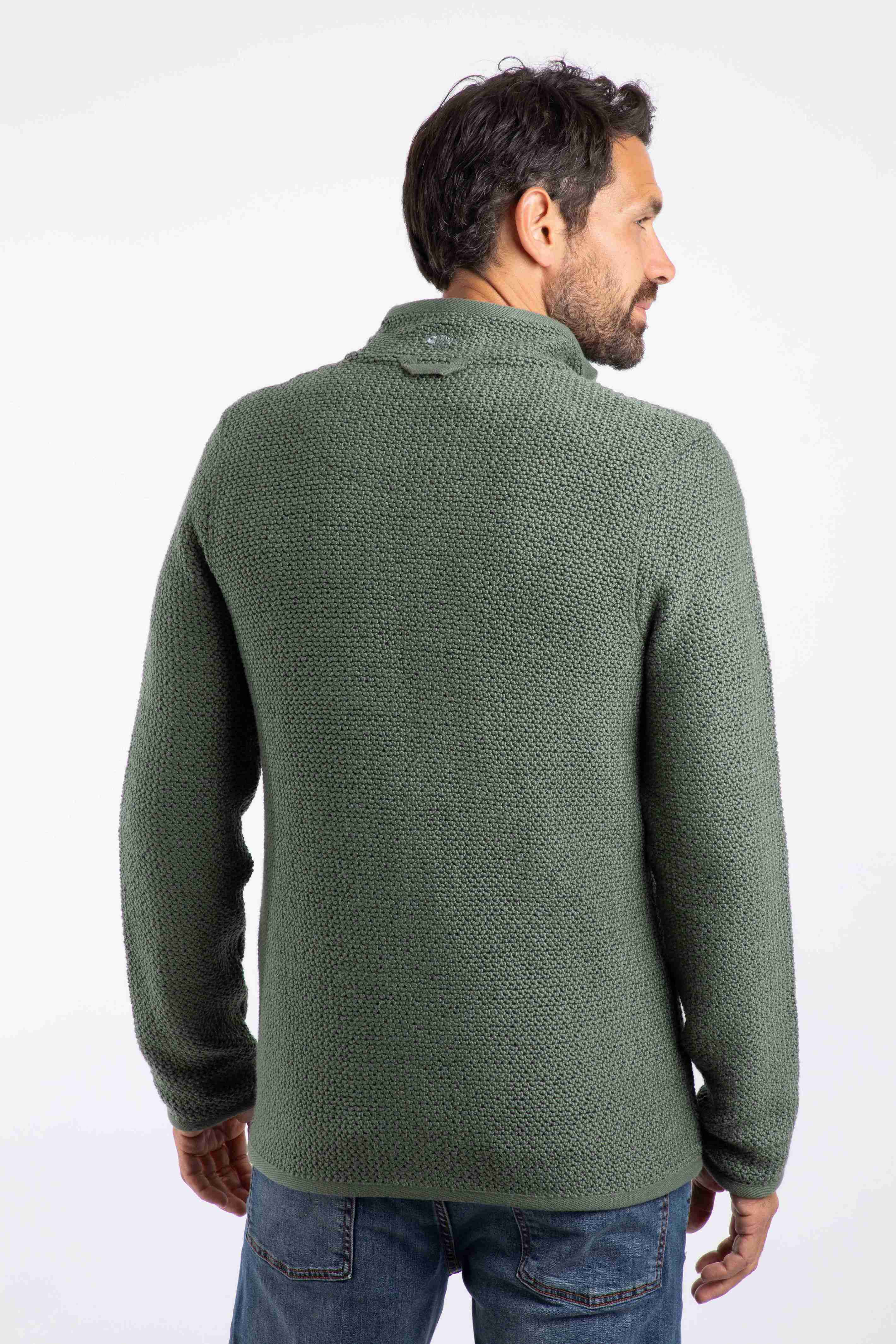 Transom Full Zip Macaroni Sweatshirt Army Green