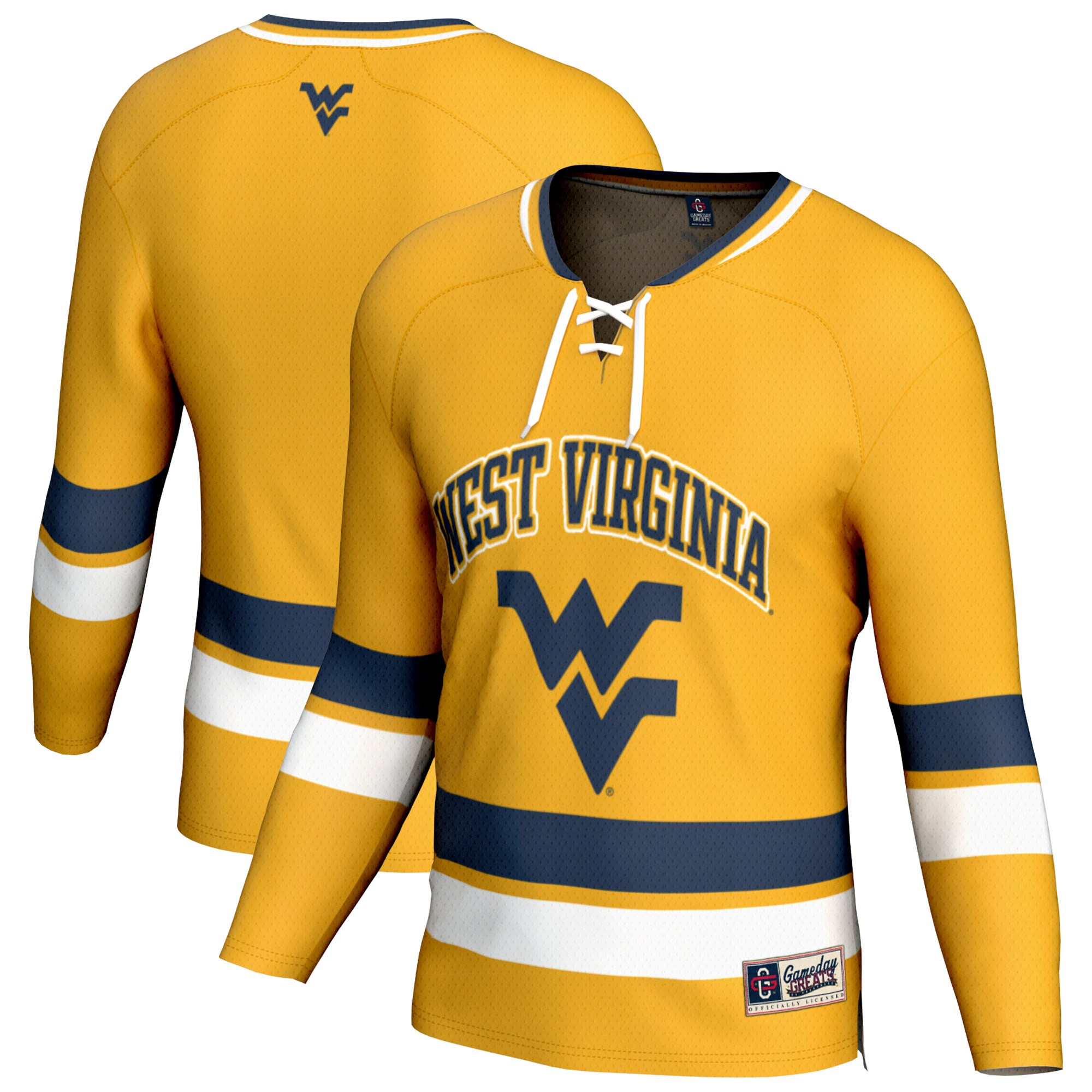 [DDG] West Virginia Mountaineers GameDay Greats Unisex Spirit Hockey Jersey - Gold