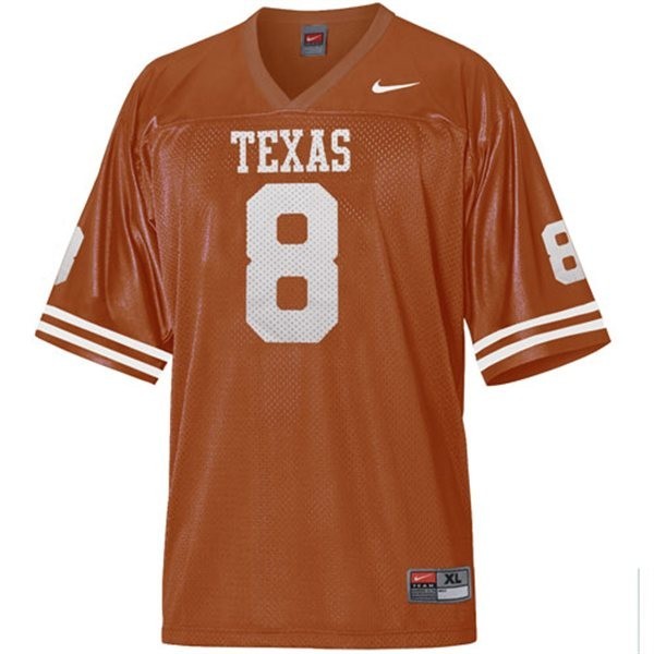 Men Texas Longhorns #8 Orange Men Elite Jersey - Defensive