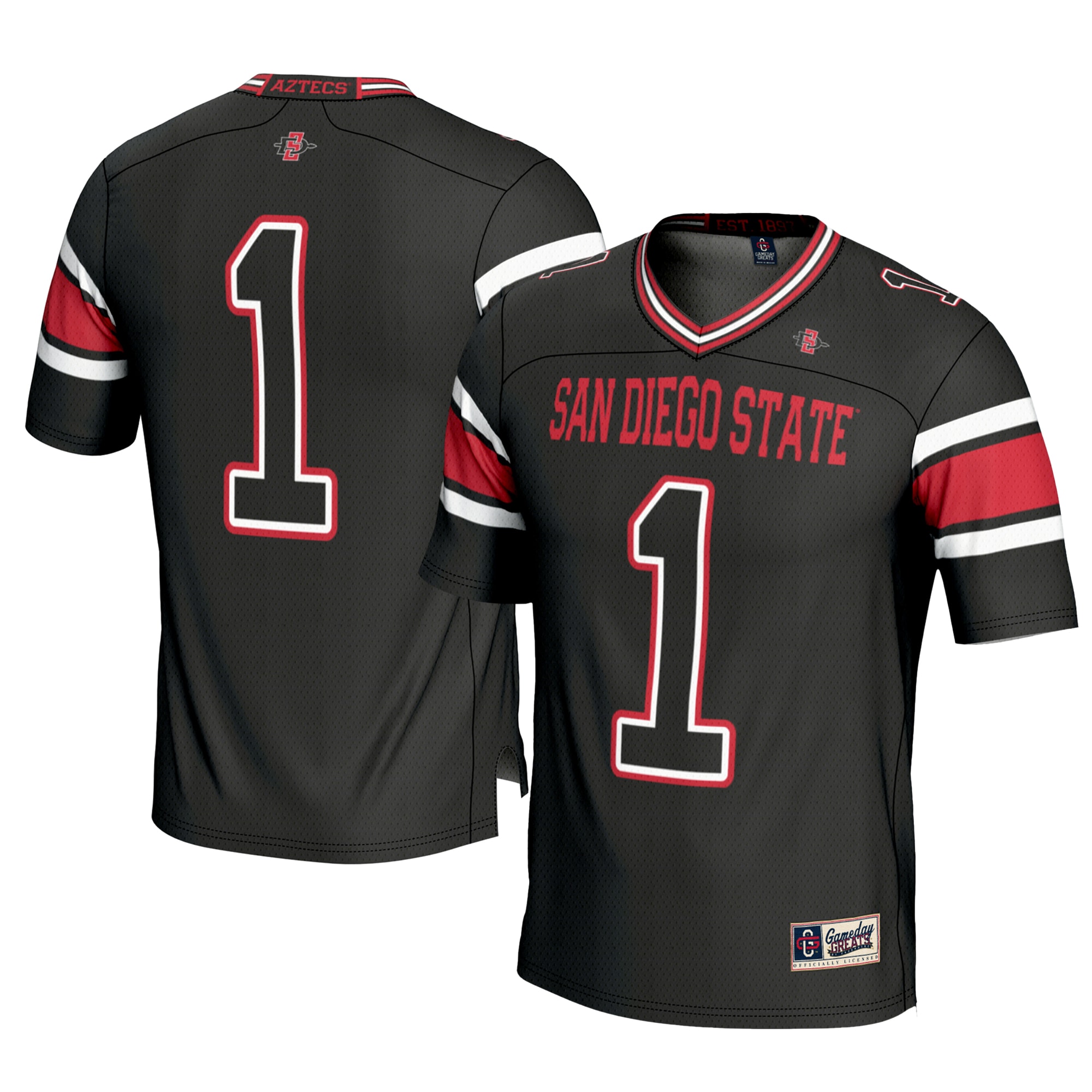 #1 San Diego State Aztecs GameDay Greats Youth Football Jersey - Black