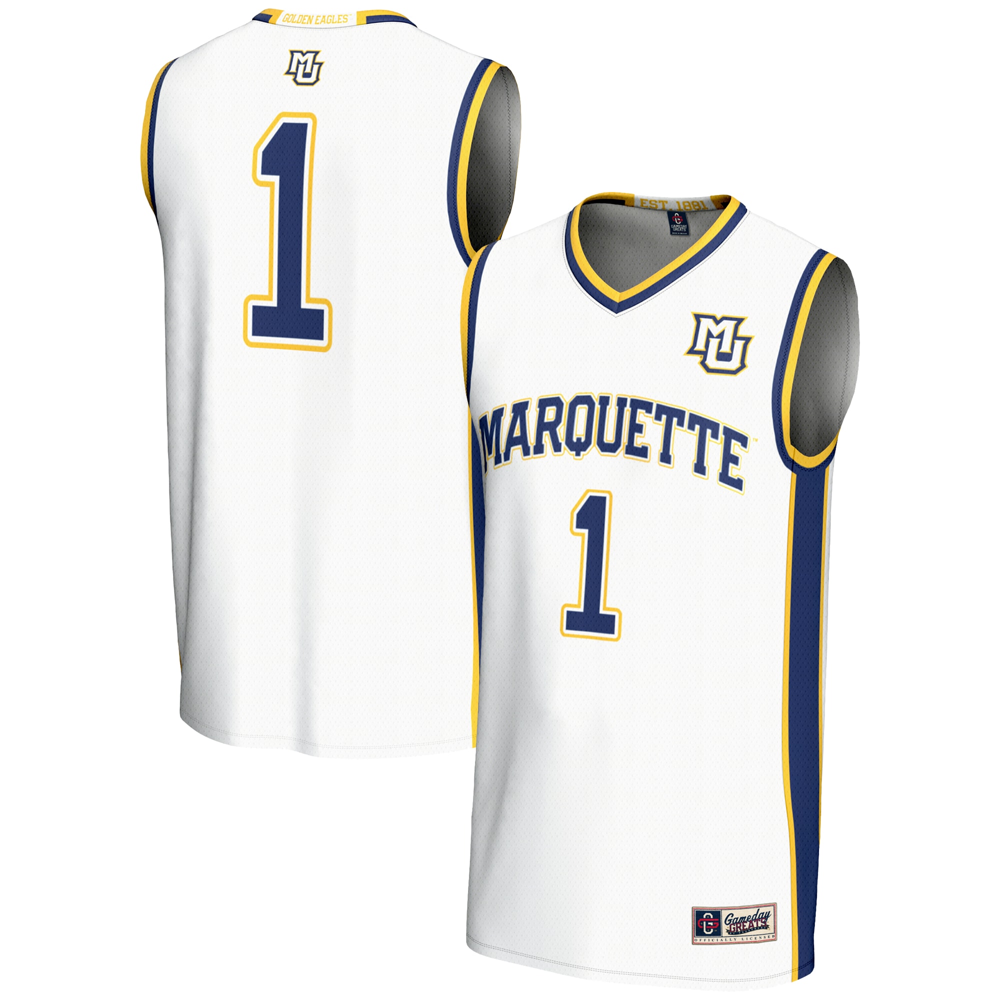 [NJP] Women's Marquette Golden Eagles GameDay Greats Lightweight Basketball Jersey - White