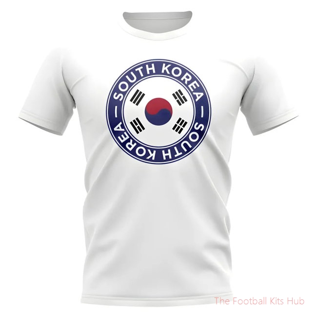 South Korea Football Badge T-Shirt (White)