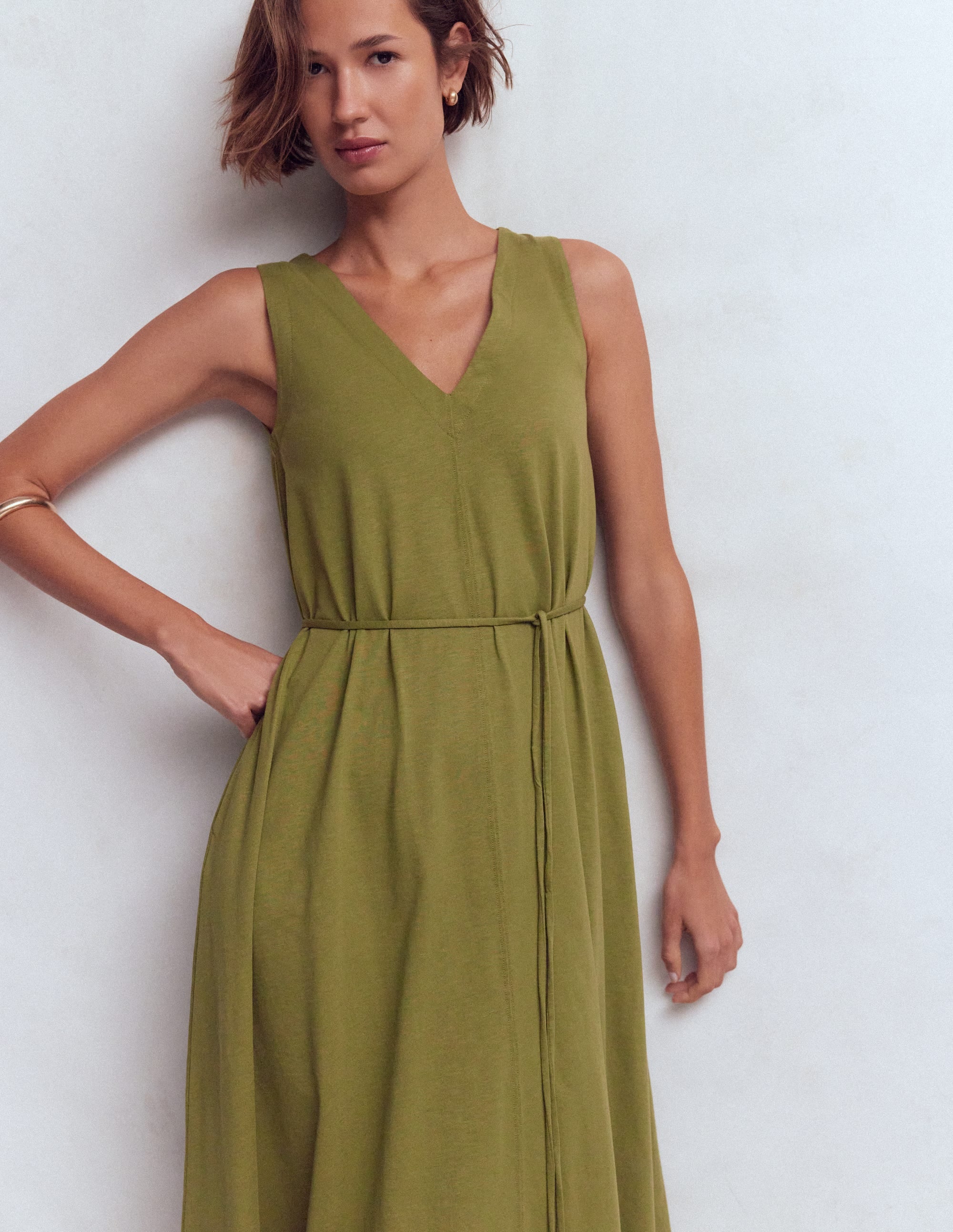 Mia V-neck Jersey Midi Dress