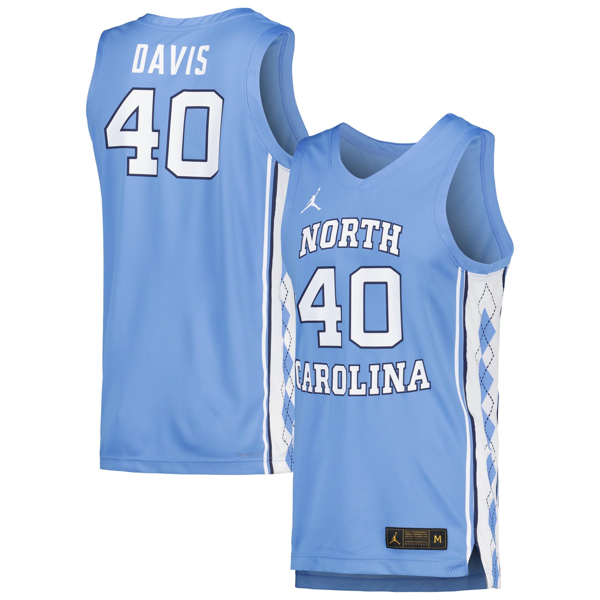 [NJP] Hubert Davis North Carolina Tar Heels Replica Basketball Player Jersey - Carolina Blue