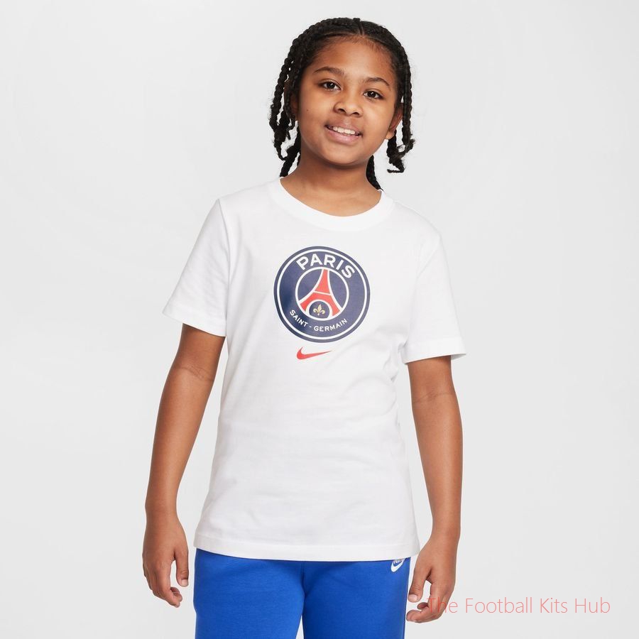 Paris Saint Germain T-Shirt Crest - White Kids