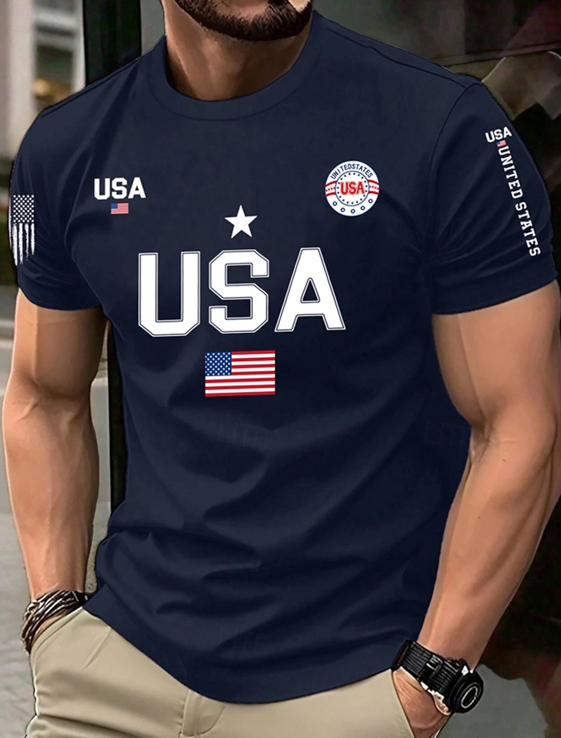 Patriotic T Shirts For Men Funny Voted Shirt Short Sleeve 3D Print