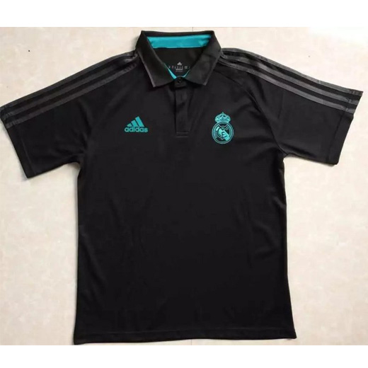 Professional Grade Real Madrid 201718 Black Polo Jersey Shirt