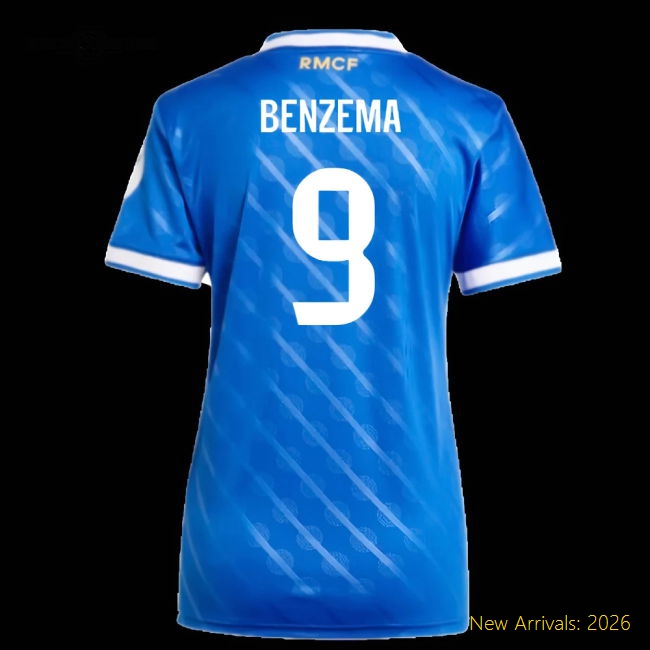 Stylish Football Team Womens Jersey Benzema 2025-2026 Smart Fabric