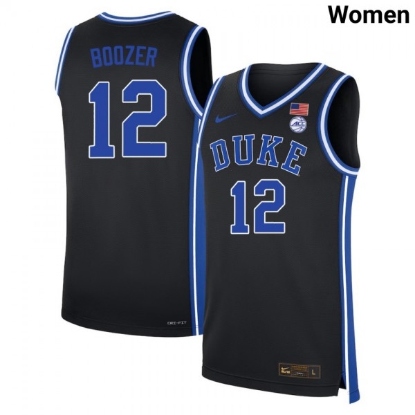 Women Duke Blue Devils #12 Cameron Boozer Black Nike Stitch Jersey