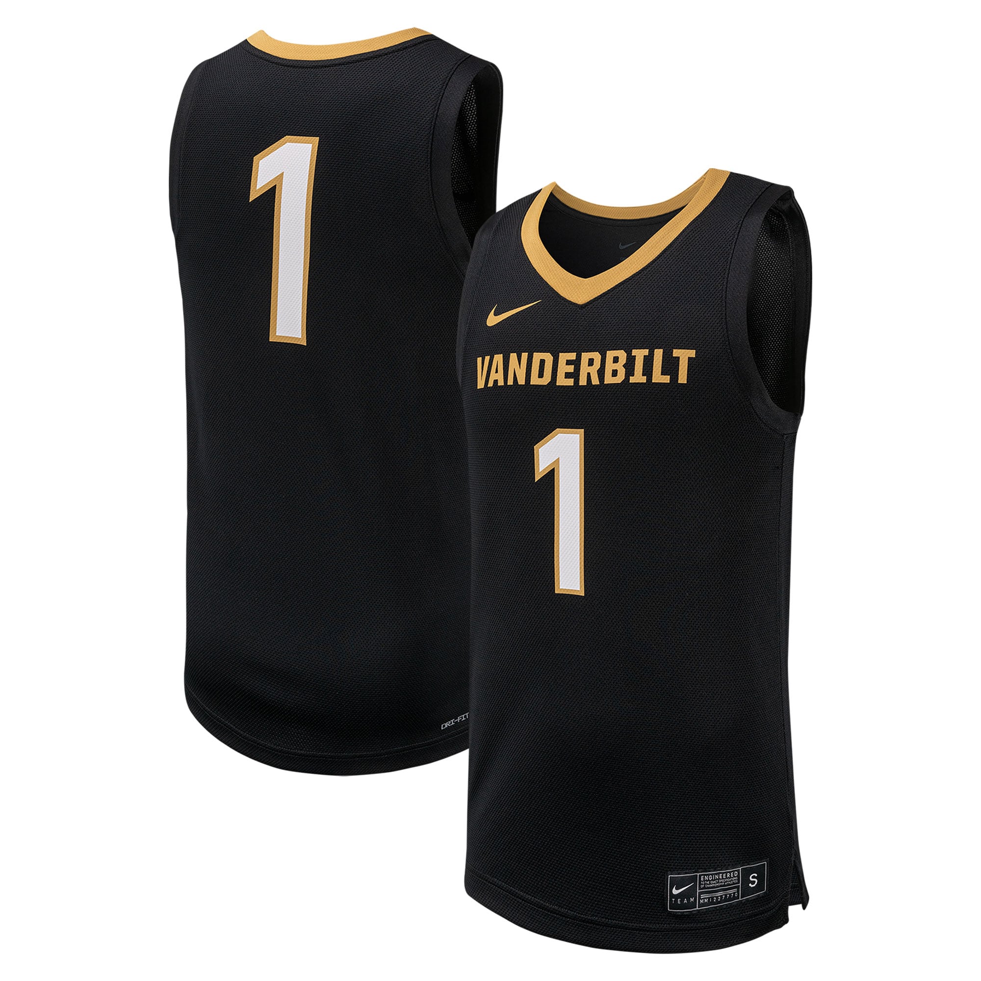 [NJP] Vanderbilt Commodores Replica Basketball Jersey - Black
