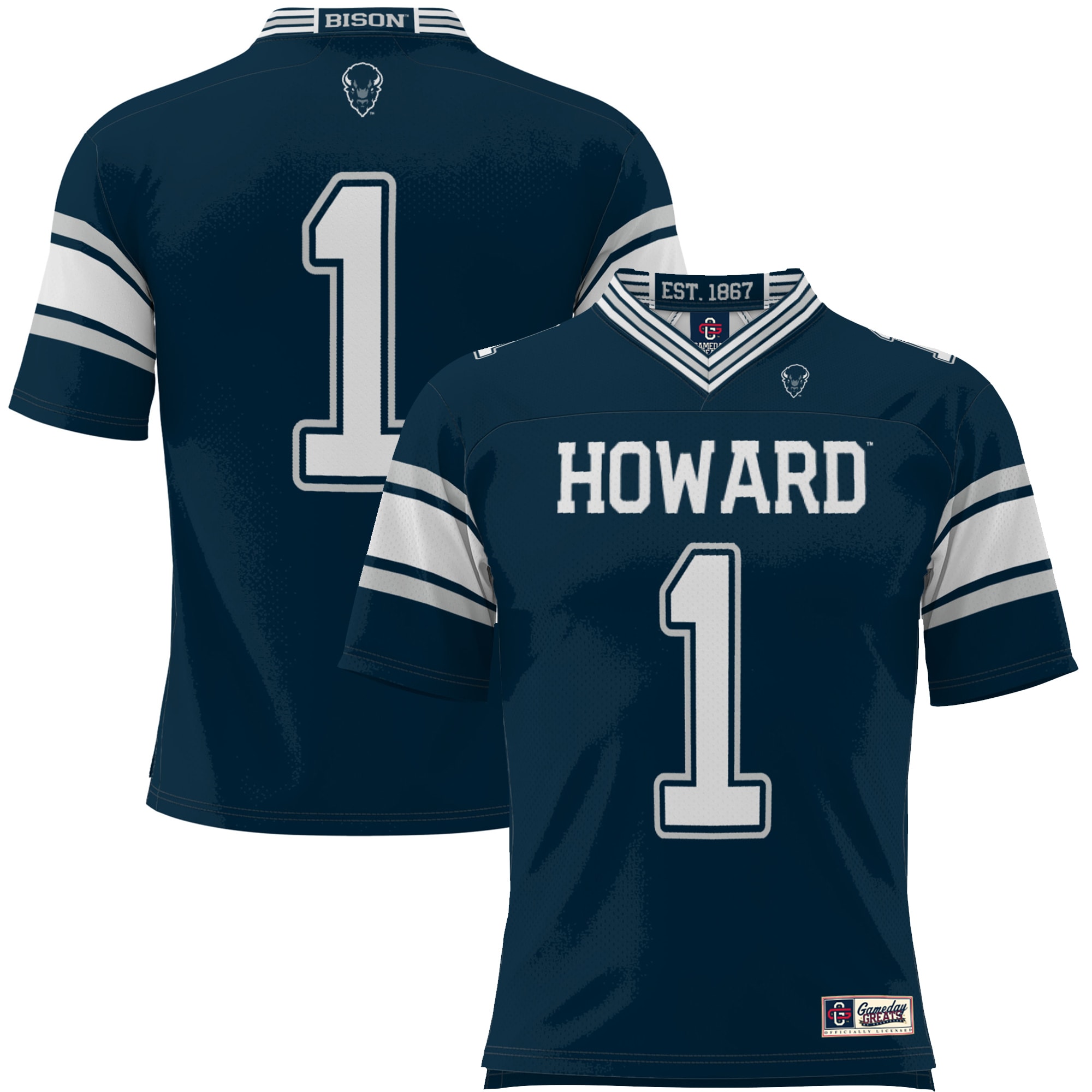 [DDG] Howard Bison GameDay Greats Youth Endzone Football Jersey - Navy