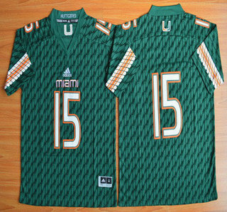 stitched Men's None Brad Kaaya #15 Green 2015 Football Jersey