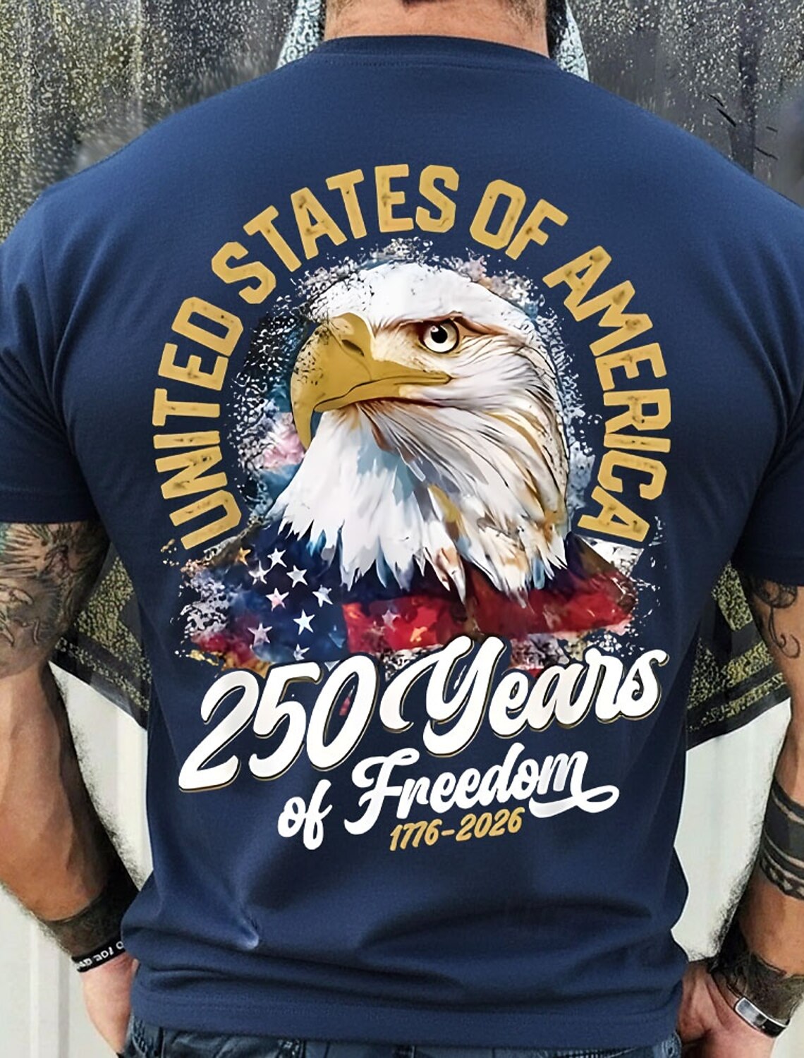 4th of July 2026 250th Memorial Day Men's Patriotic Designer Patriot Short Sleeve T-Shirt