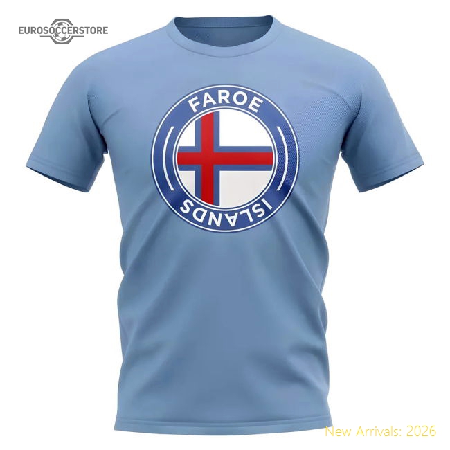 Faroe Islands Football Badge T-Shirt (Sky)