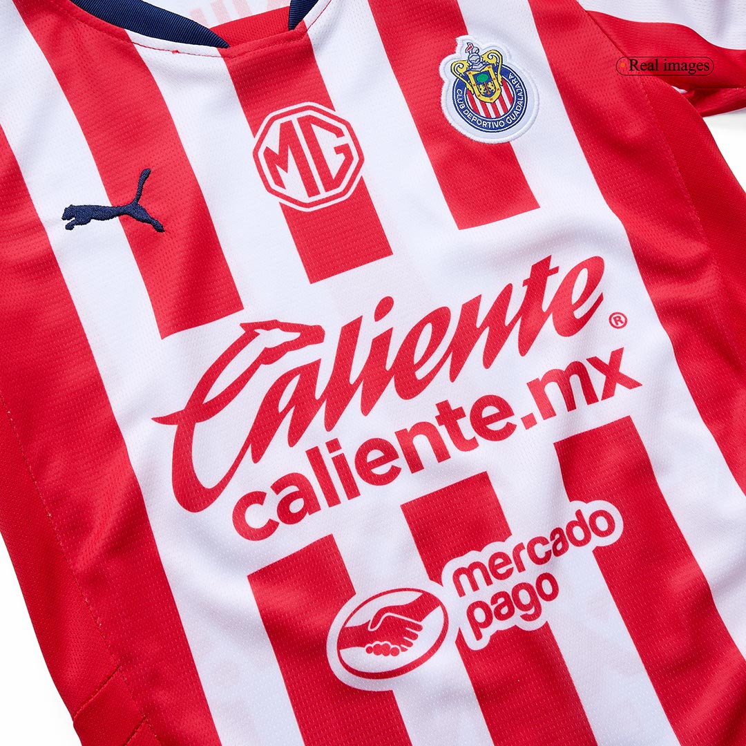 Kid's Chivas Home Soccer Jersey Kit(Jersey+Shorts) 2024/25Authentic Ki