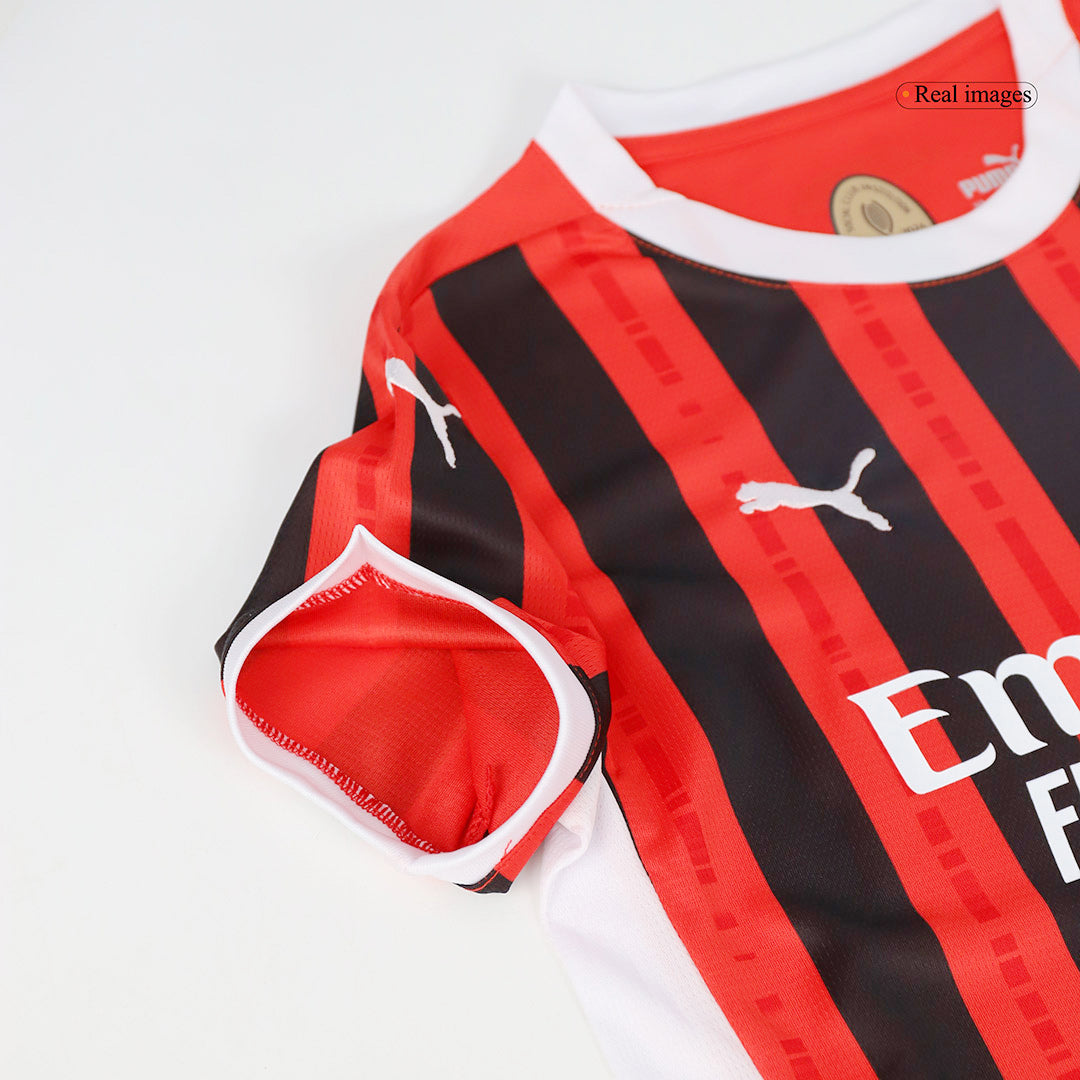 Kid's AC Milan Home Soccer Jersey Kit(Jersey+Shorts) 2024/25Authentic