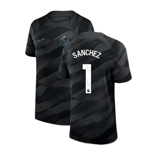 Replica Chelsea Chelsea Home Goalkeeper Shirt Black Kids Sanchez #...