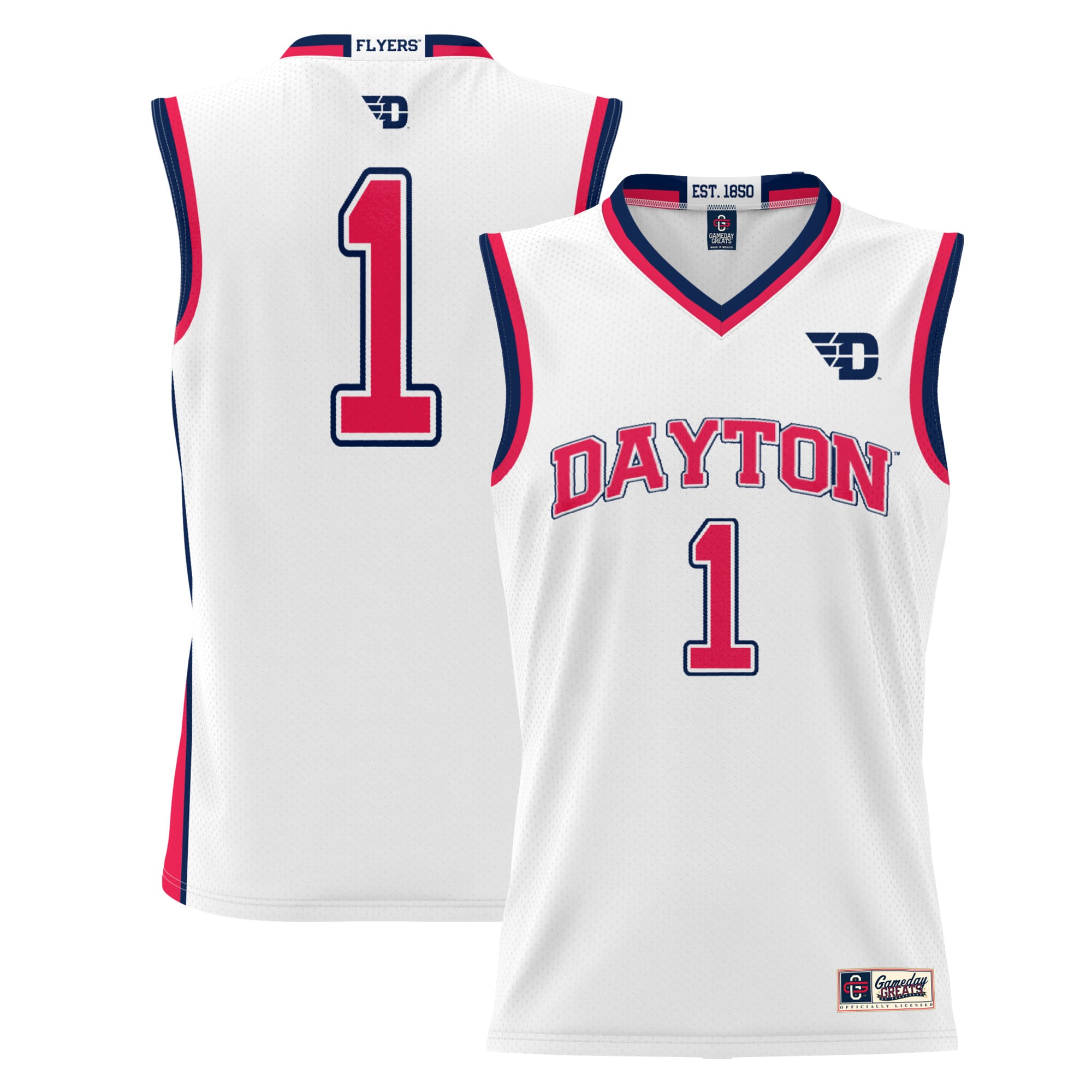 [NJP] Women's Dayton Flyers GameDay Greats Lightweight Basketball Jersey - White