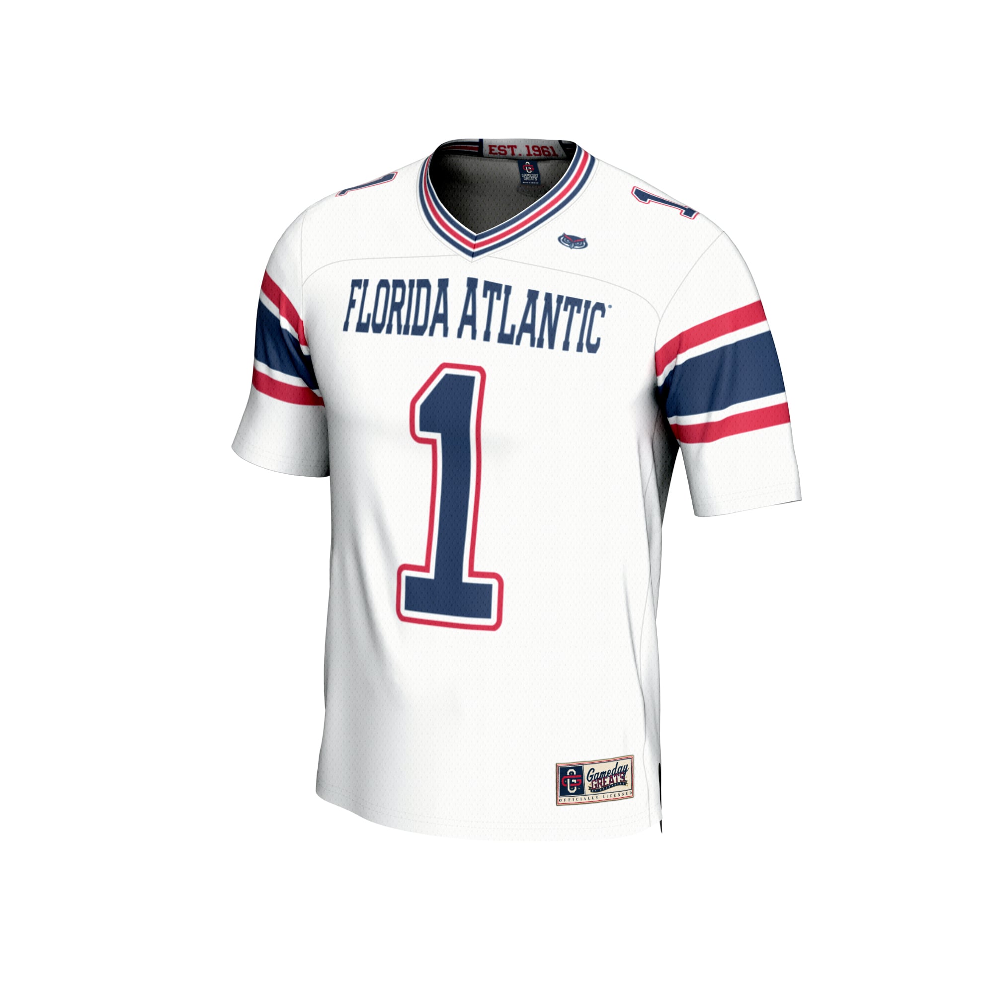 Unisex #1 White Florida Atlantic Owls Lightweight Football Jersey
