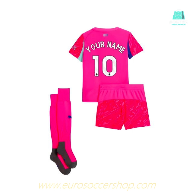 2025-2026 Man City Home Goalkeeper Mini Kit (Pink) (Your Name)