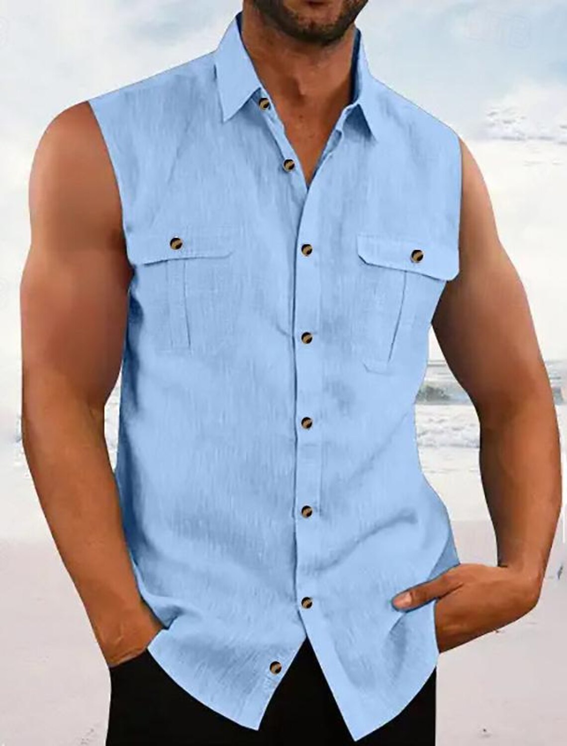 Men's Shirt Summer Casual Beach Button Up Black Blue Purple Green