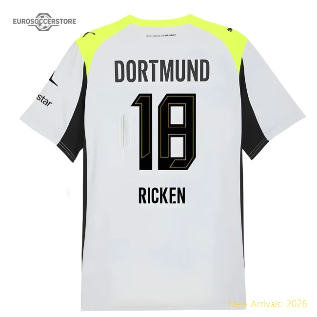2025-2026 Dortmund Borussia Away Top Football Jersey (Ricken 18)