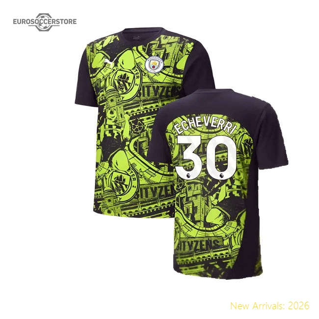 Premium 2024-2025 Man City Pre-match Shirt (yellow Glow) (echeverri